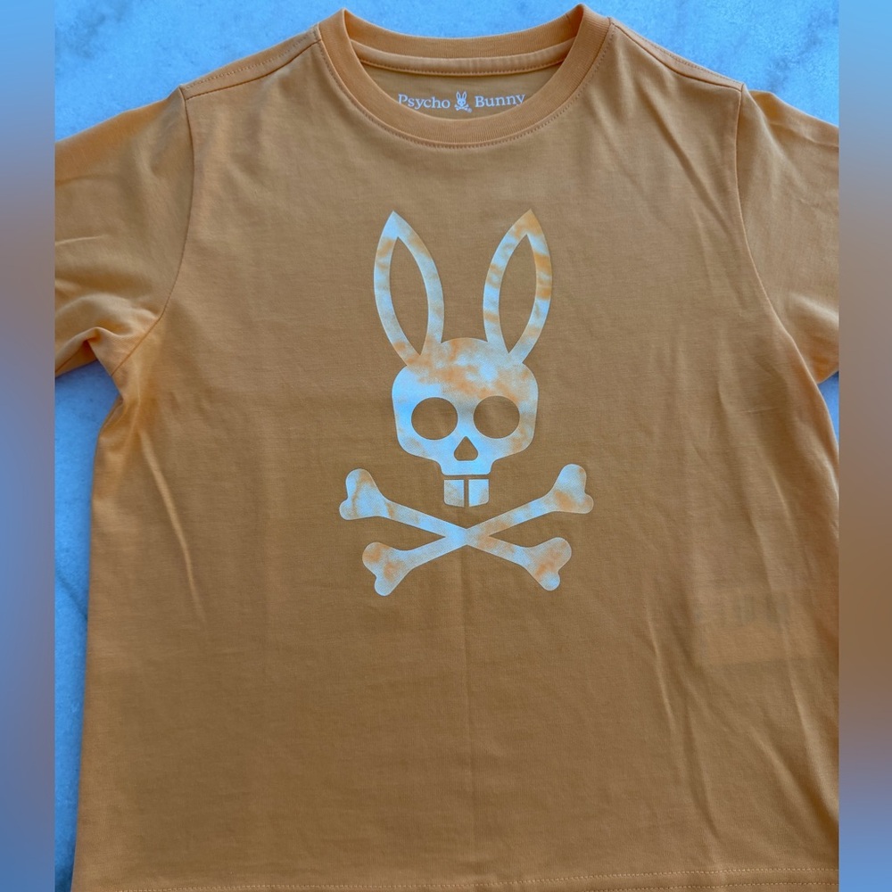 Psycho Bunny Kids Orange Skull Bunny Tee